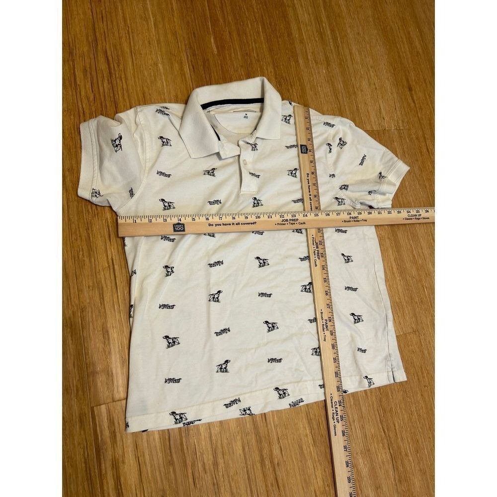 Men's Hunting Dog Preppy Old Money Print Polo Shirt Casual Club Room Medium - Picture 5 of 10